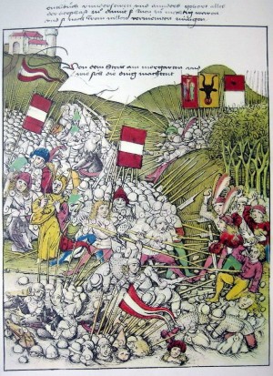 Битва между швейцарским ополчением и войском Леопольда Габсбурга