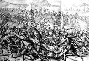 Роялисты схватились с поселенцами в бою у Аньякито, на экваторе чуть севернее Кито